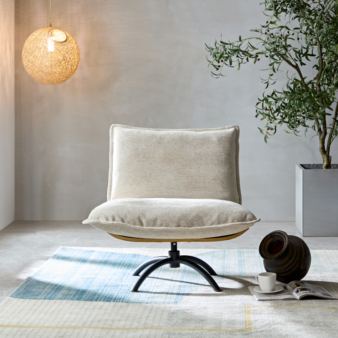 Serenity Swivel Chair - Oatmeal - Armchair Oatmeal - Wortley Parmga BUBULAND HOME