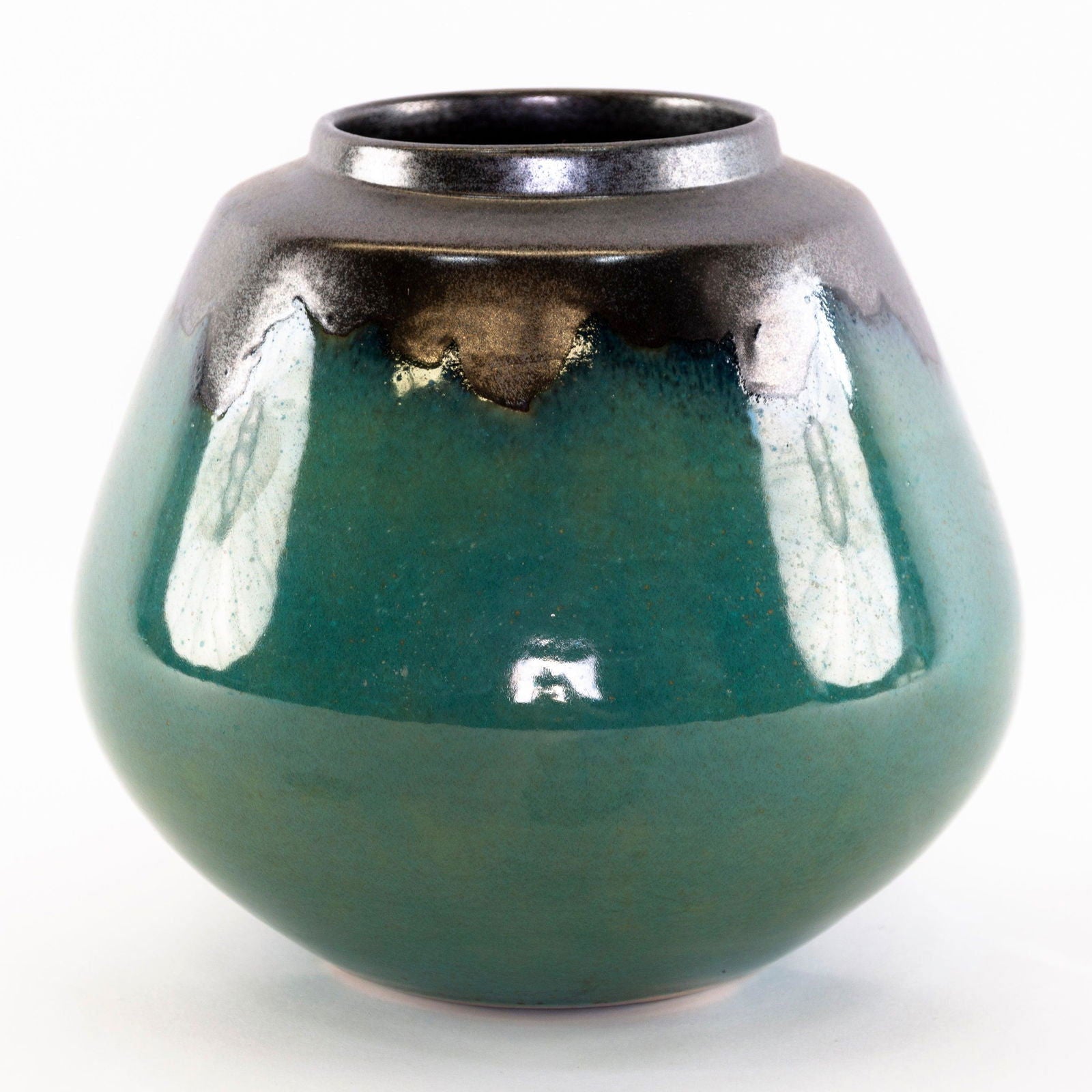 Shades of Jade Series Ceramic Vases and Pots - vases 01 17 cm H x 18 cm W BUBULAND HOME