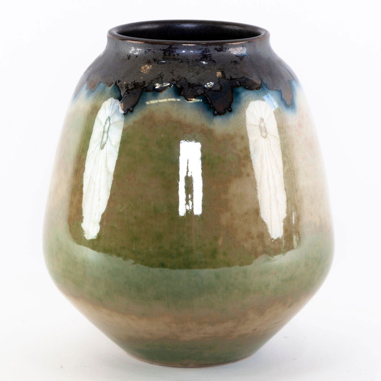 Shades of Jade Series Ceramic Vases and Pots - vases 03 20 cm H x 18 cm W BUBULAND HOME