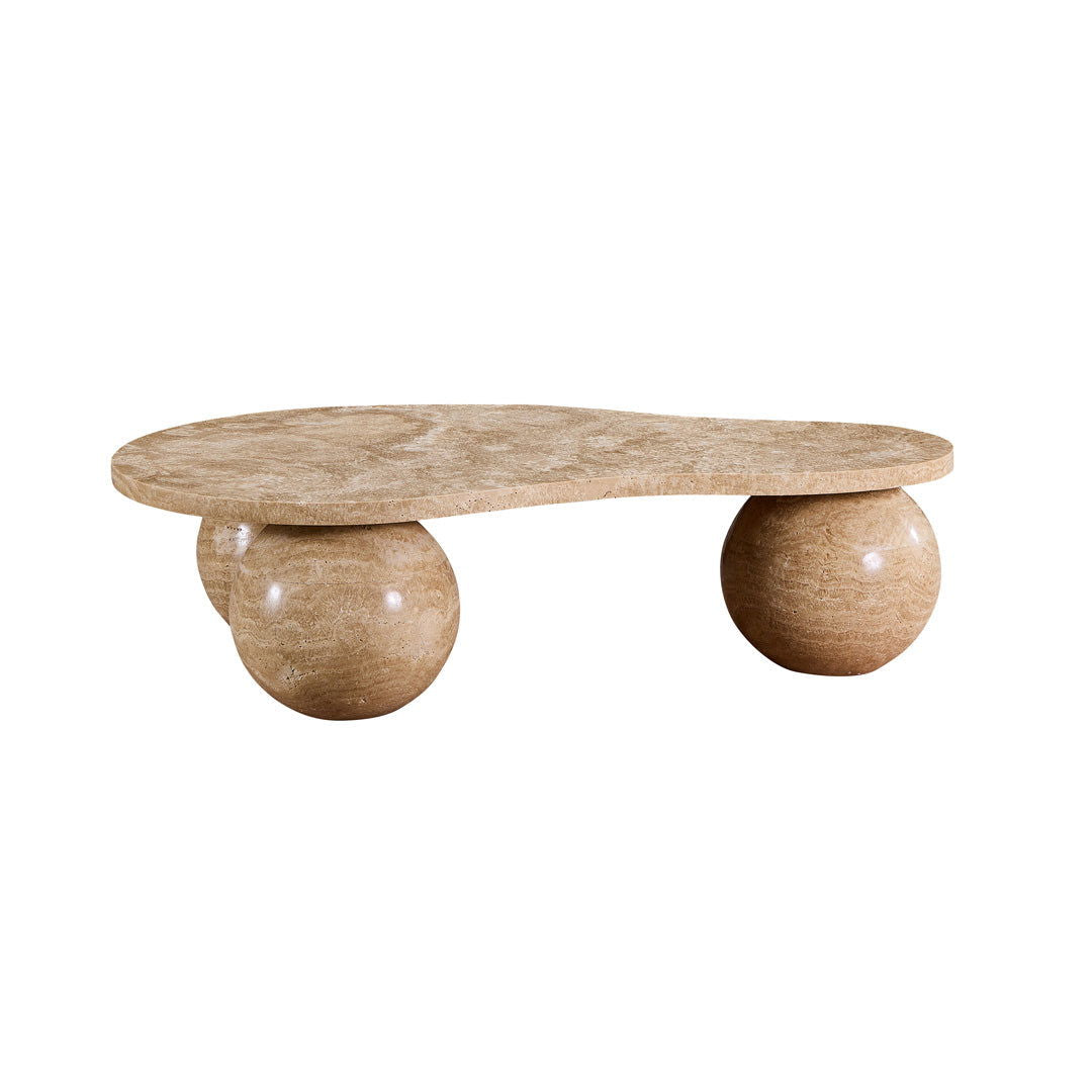 Sphere Travertine Coffee Table - Coffee Tables Travertine BUBULAND HOME