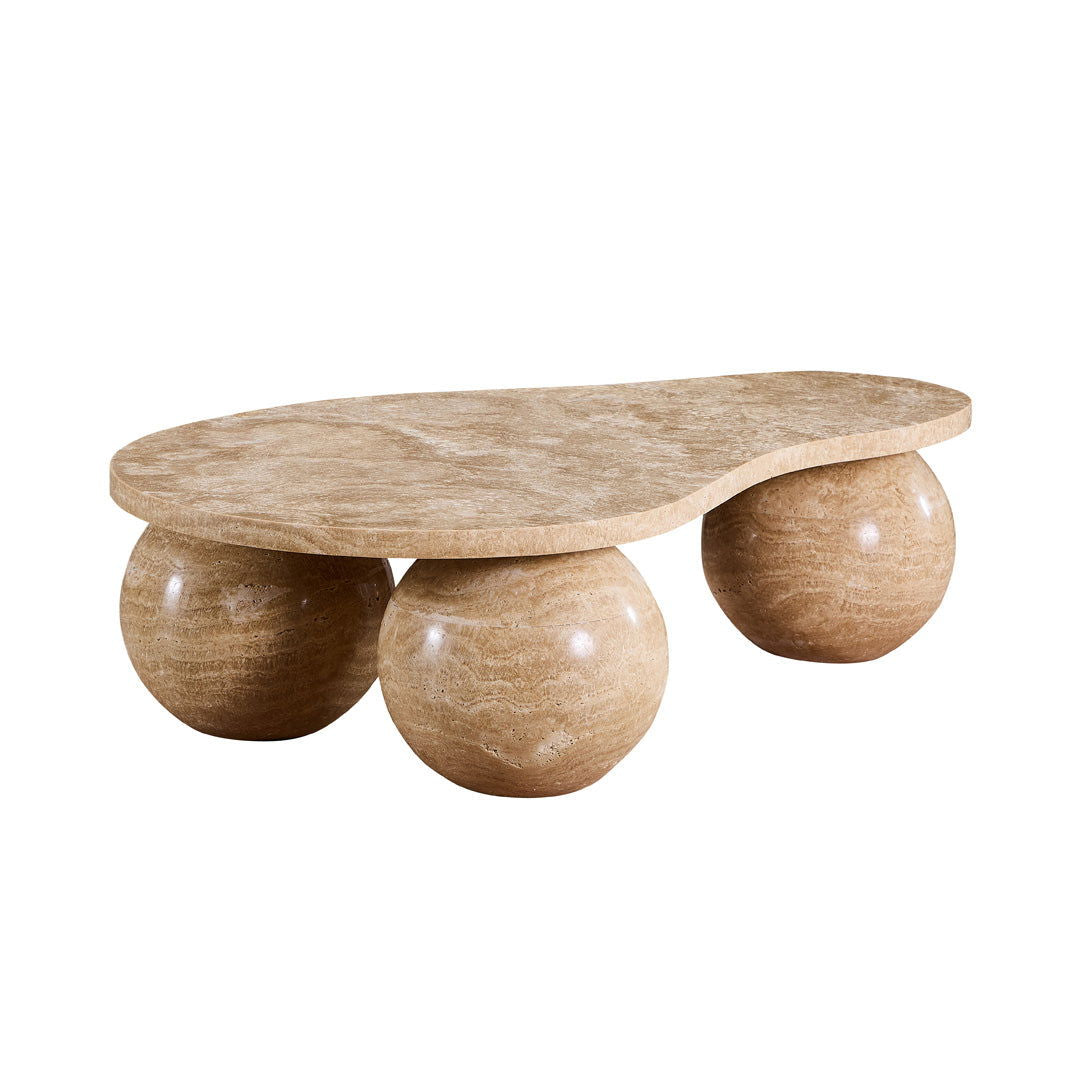 Sphere Travertine Coffee Table - Coffee Tables Travertine BUBULAND HOME