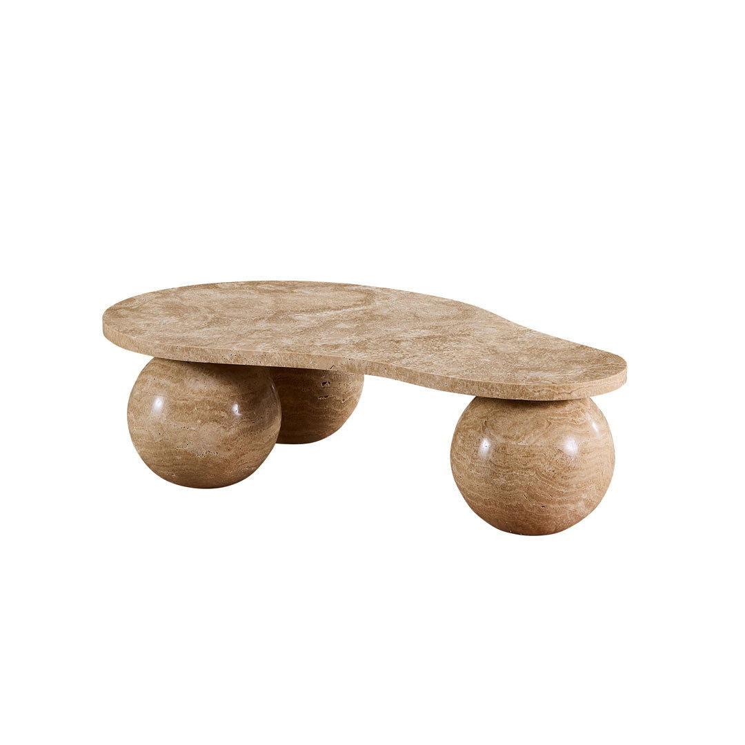 Sphere Travertine Coffee Table - Coffee Tables Travertine BUBULAND HOME