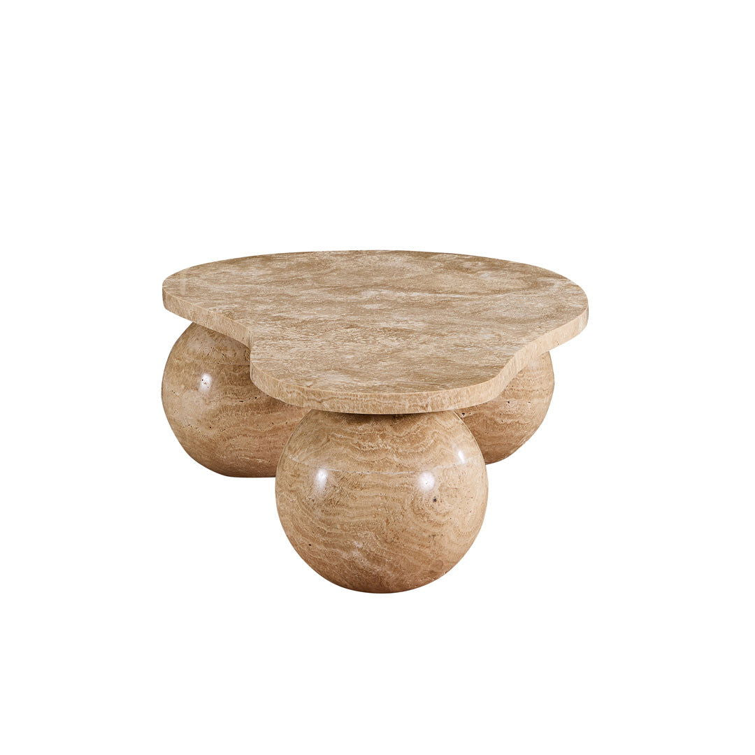 Sphere Travertine Coffee Table - Coffee Tables Travertine BUBULAND HOME
