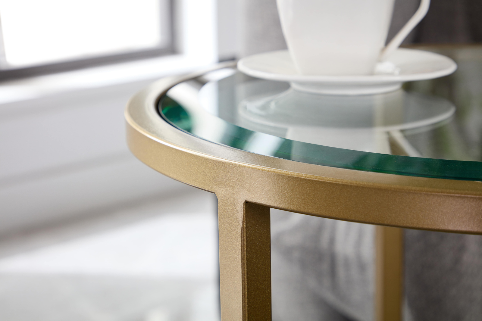 Stella Glass & Brass Side Table - End Tables Default Title BUBULAND HOME