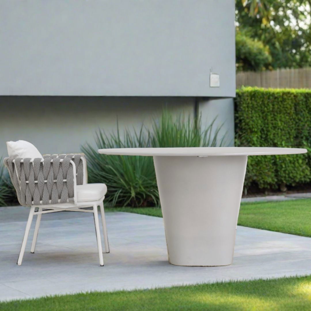 Tangle Woven Outdoor Dining Chair - Grey & White | Set of 2 - dining chair Default Title BUBULAND HOME