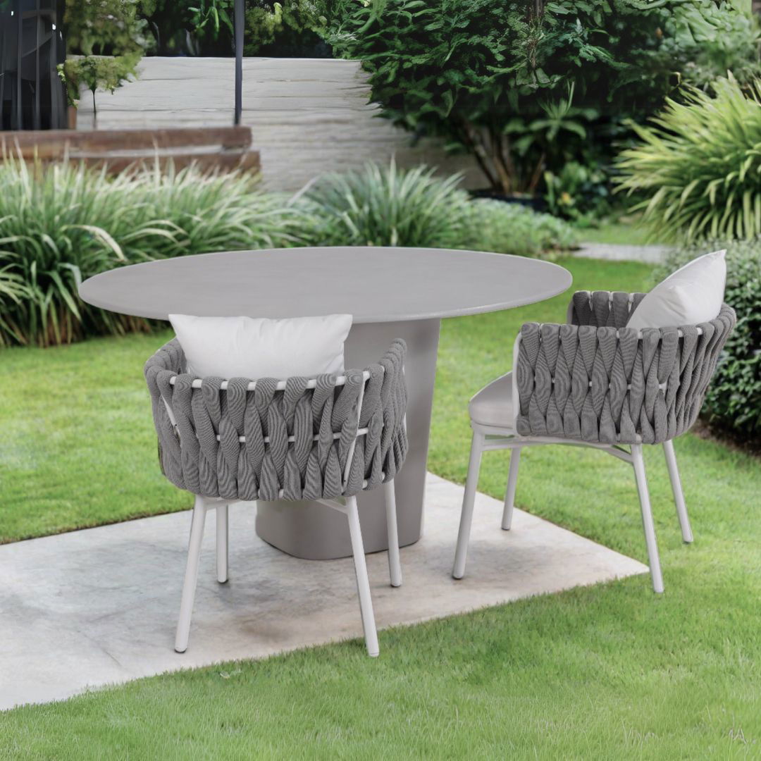 Terrace Outdoor Dining Table - Grey Microcement - Furniture Default Title BUBULAND HOME