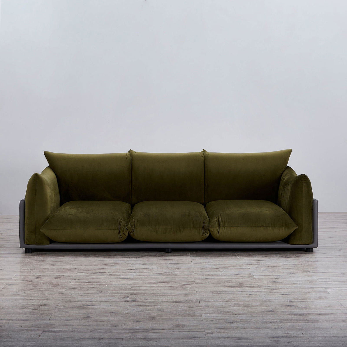 The Puff 3 Seater Velvet Sofa - Moss Green - sofa Moss Green Velvet BUBULAND HOME