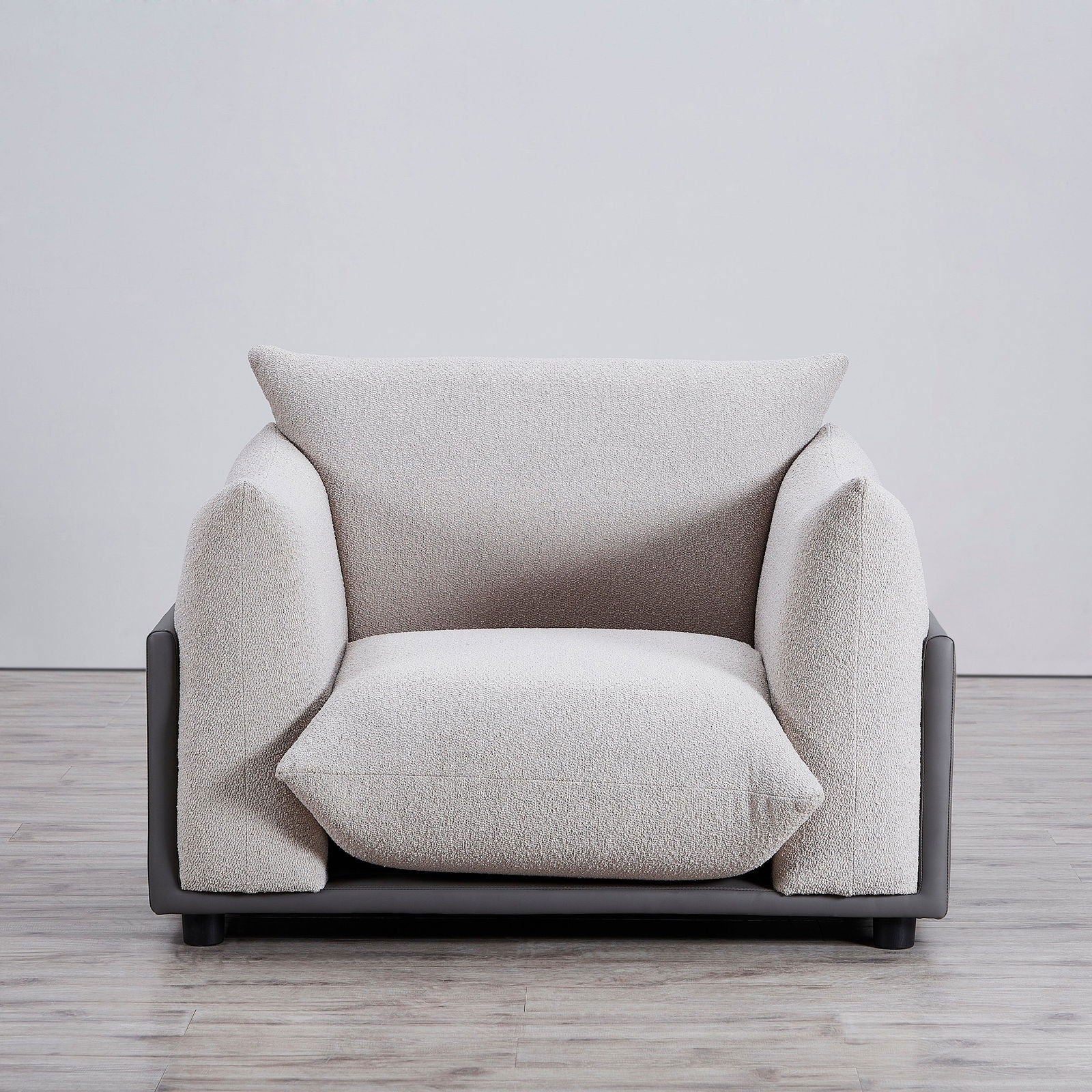 The Puff Boucle Occasional Chair Light Grey - Main Image