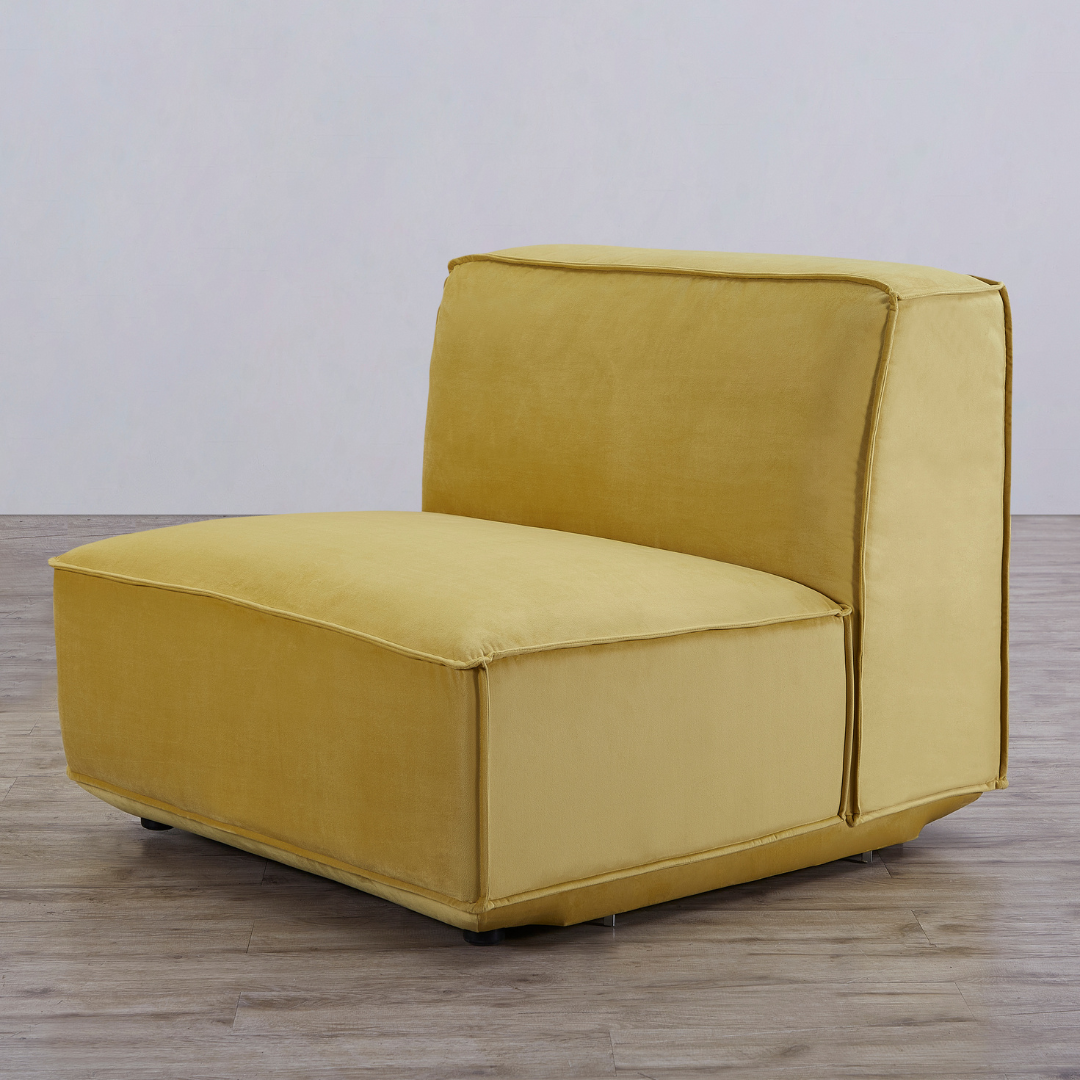Tofu Velvet Armless Seat - Mustard Yellow BUBULAND HOME