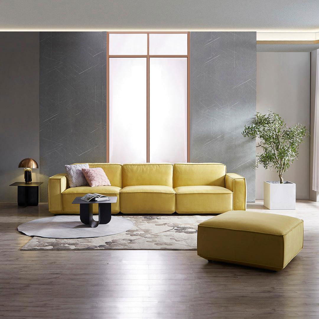 Tofu Velvet Armless Seat - Mustard Yellow BUBULAND HOME