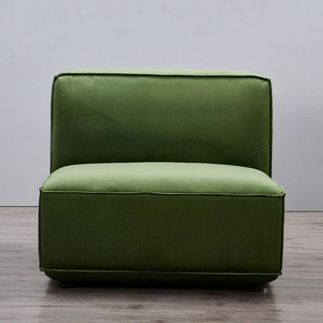Tofu Velvet Armless Seat - Olive Green BUBULAND HOME