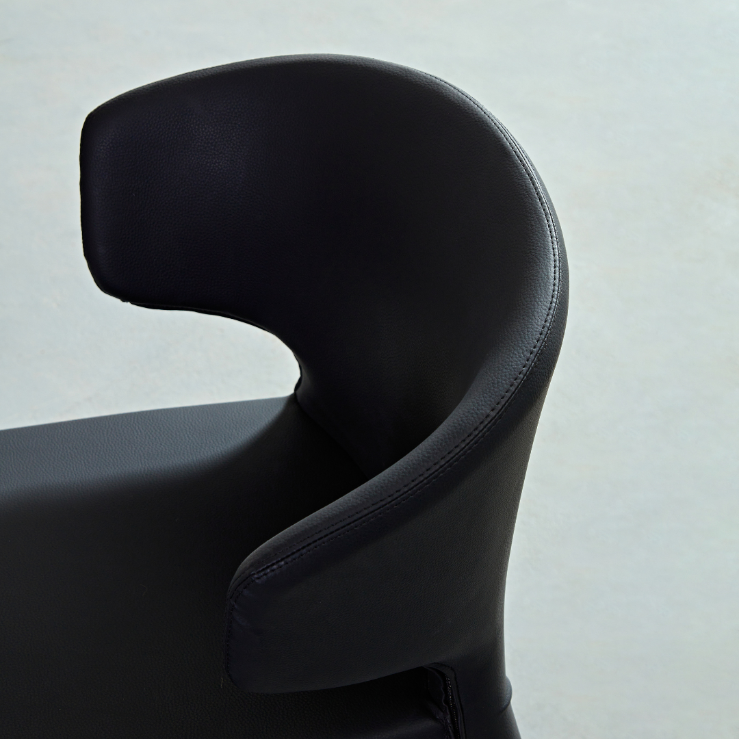 Toorak Dining Chair - Black Faux Leather - dining chair Black BUBULAND HOME