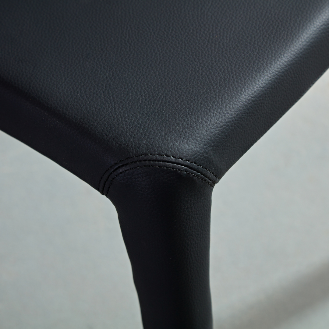 Toorak Dining Chair - Black Faux Leather - dining chair Black BUBULAND HOME
