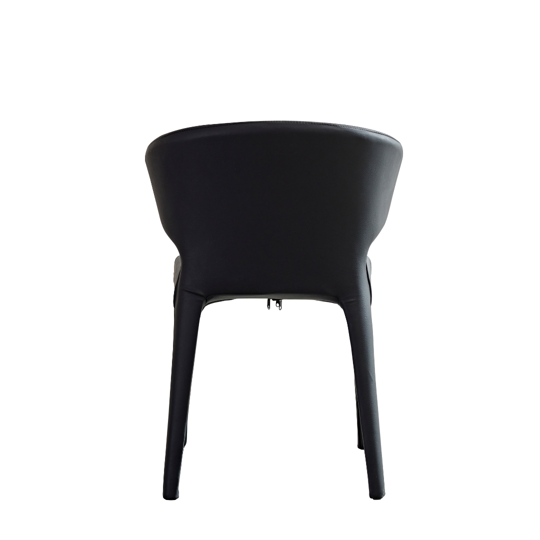 Toorak Dining Chair - Black Faux Leather - dining chair Black BUBULAND HOME