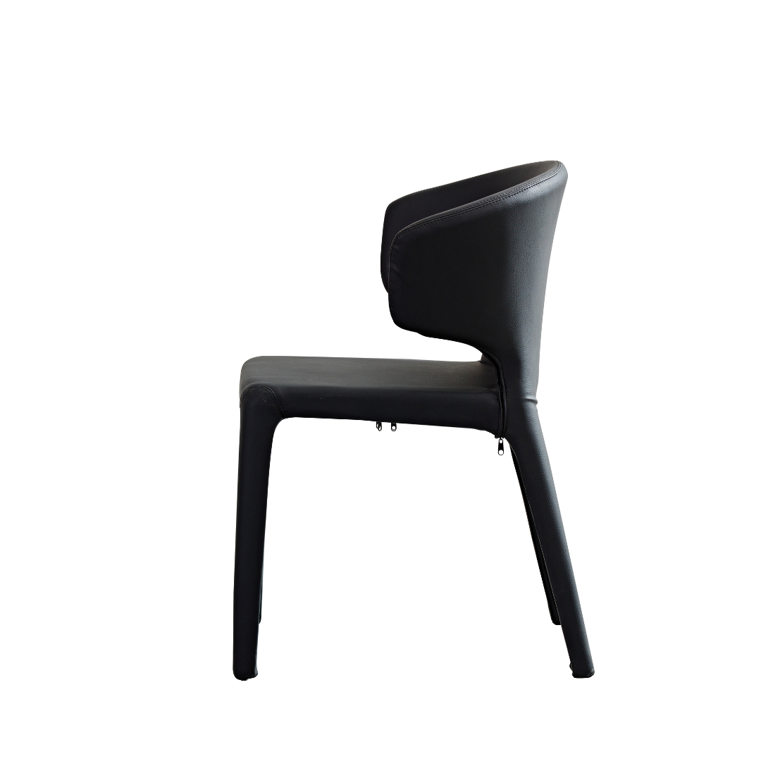 Toorak Dining Chair - Black Faux Leather - dining chair Black BUBULAND HOME