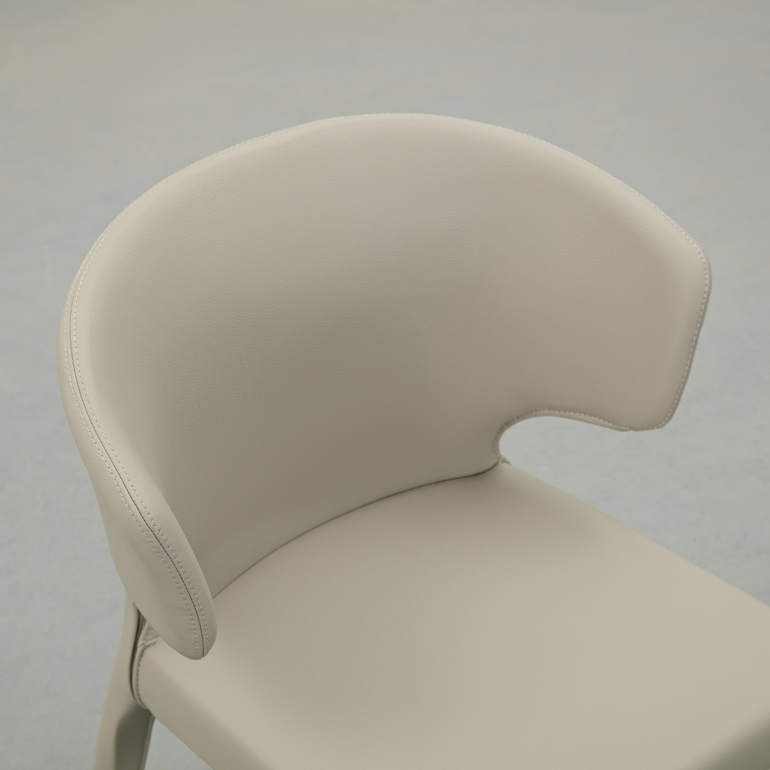Toorak Dining Chair - Grey Faux Leather - dining chair Grey BUBULAND HOME