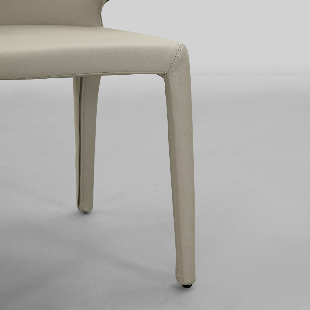 Toorak Dining Chair - Grey Faux Leather - dining chair Grey BUBULAND HOME