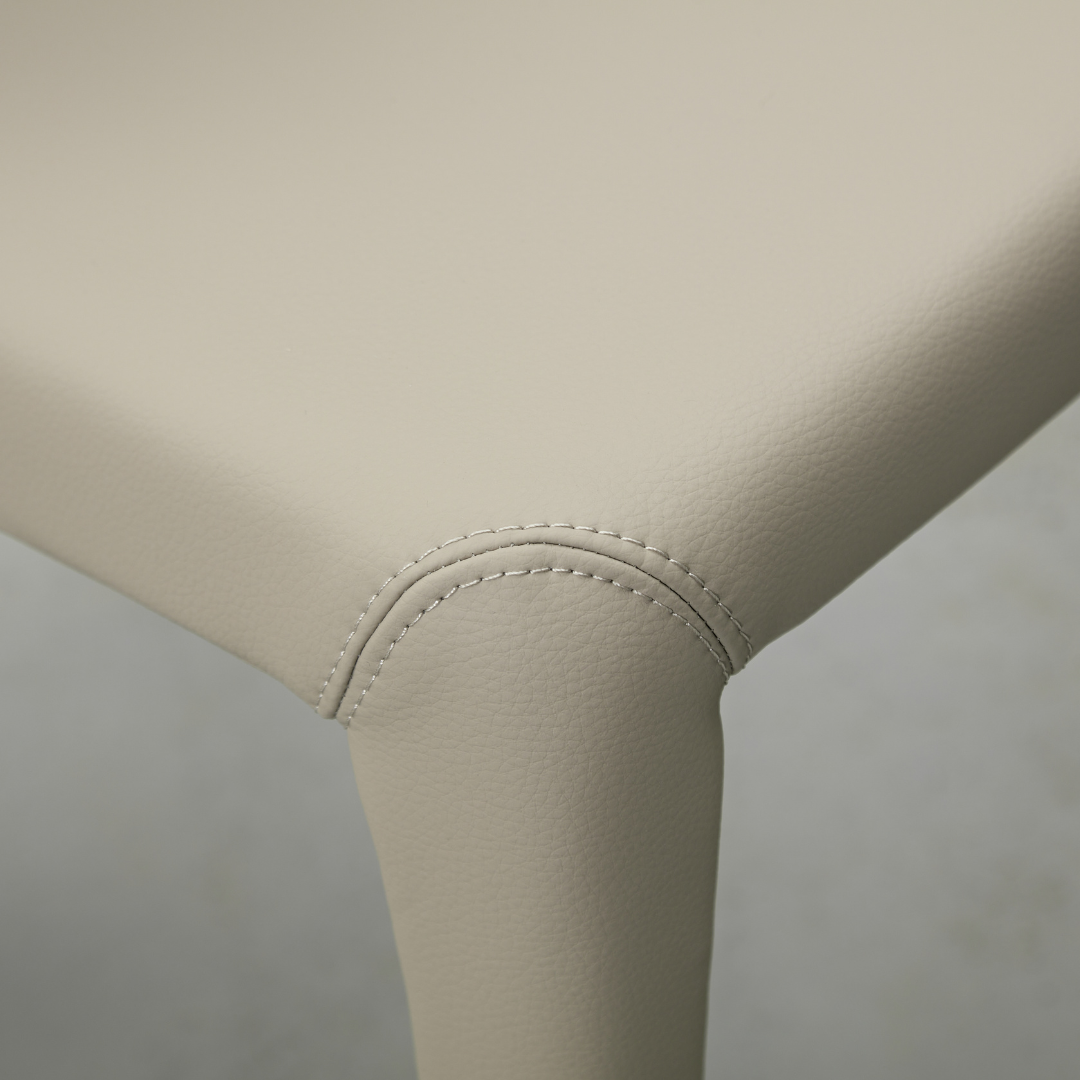 Toorak Dining Chair - Grey Faux Leather - dining chair Grey BUBULAND HOME
