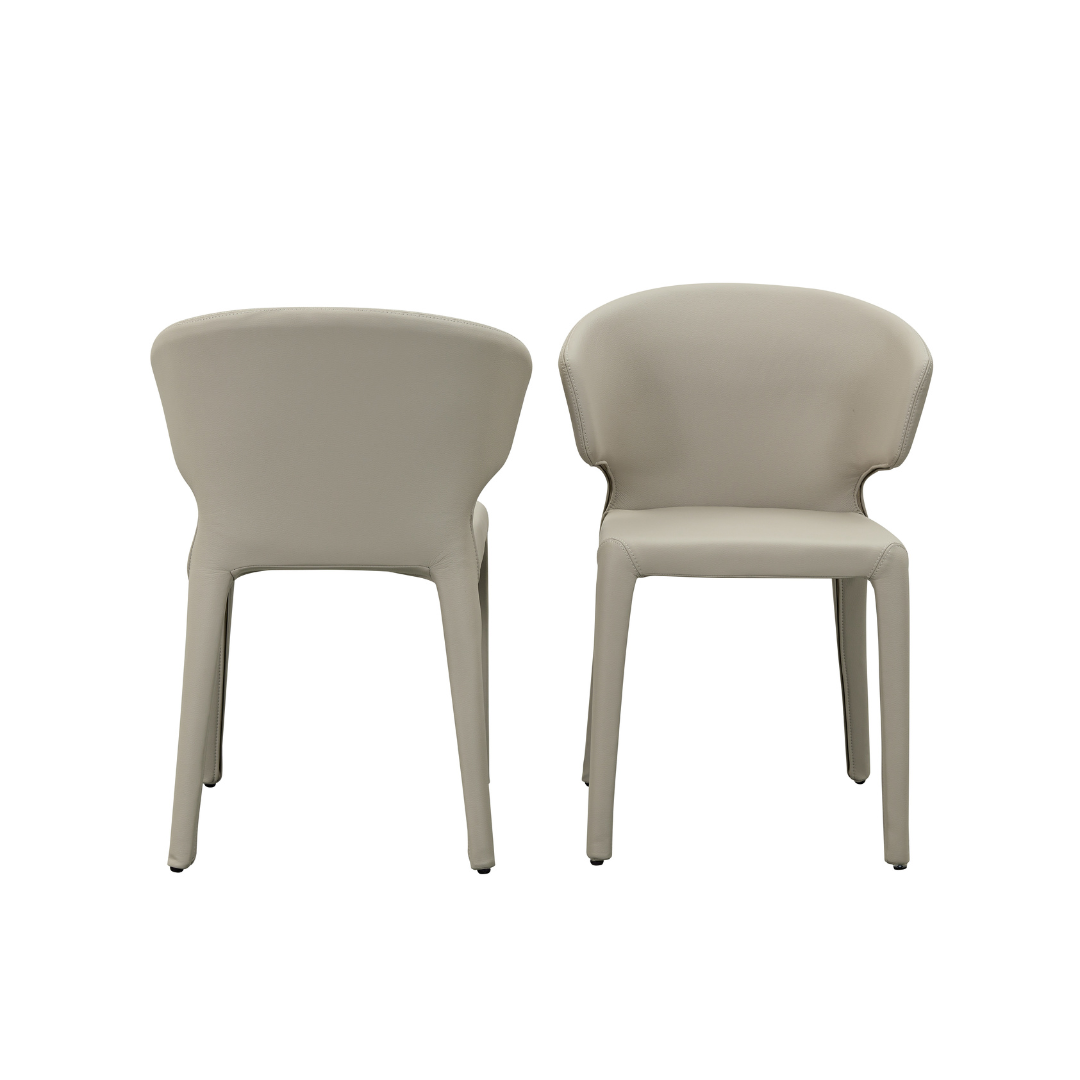 Toorak Dining Chair - Grey Faux Leather - dining chair Grey BUBULAND HOME