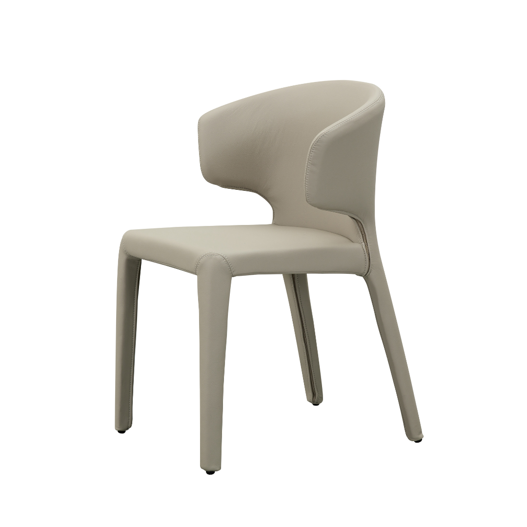 Toorak Dining Chair - Grey Faux Leather - dining chair Grey BUBULAND HOME