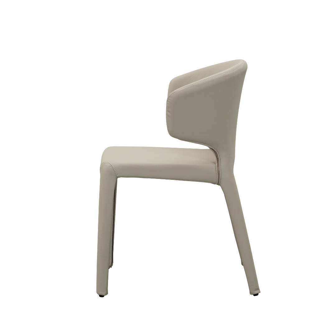 Toorak Dining Chair - Grey Faux Leather - dining chair Grey BUBULAND HOME