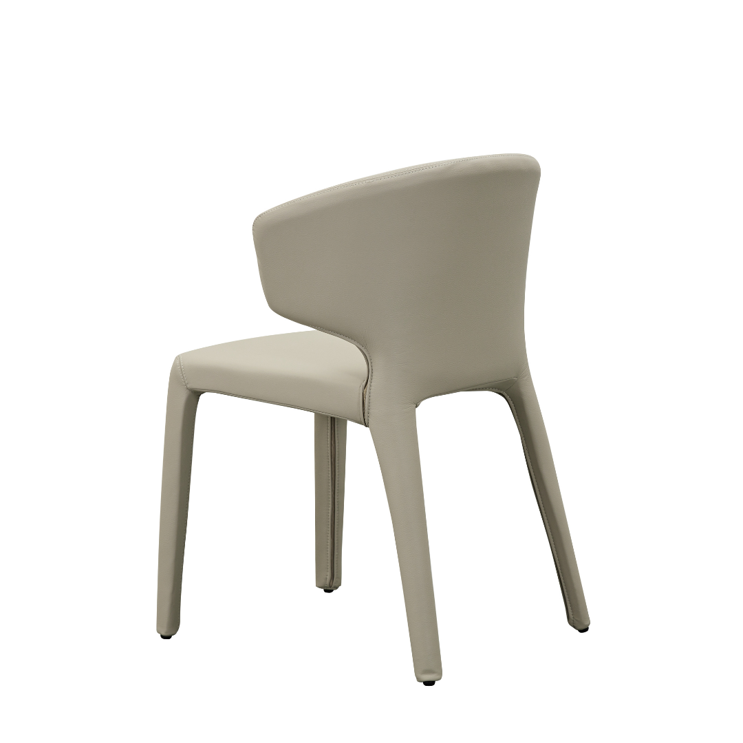 Toorak Dining Chair - Grey Faux Leather - dining chair Grey BUBULAND HOME