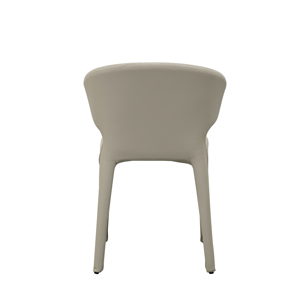 Toorak Dining Chair - Grey Faux Leather - dining chair Grey BUBULAND HOME