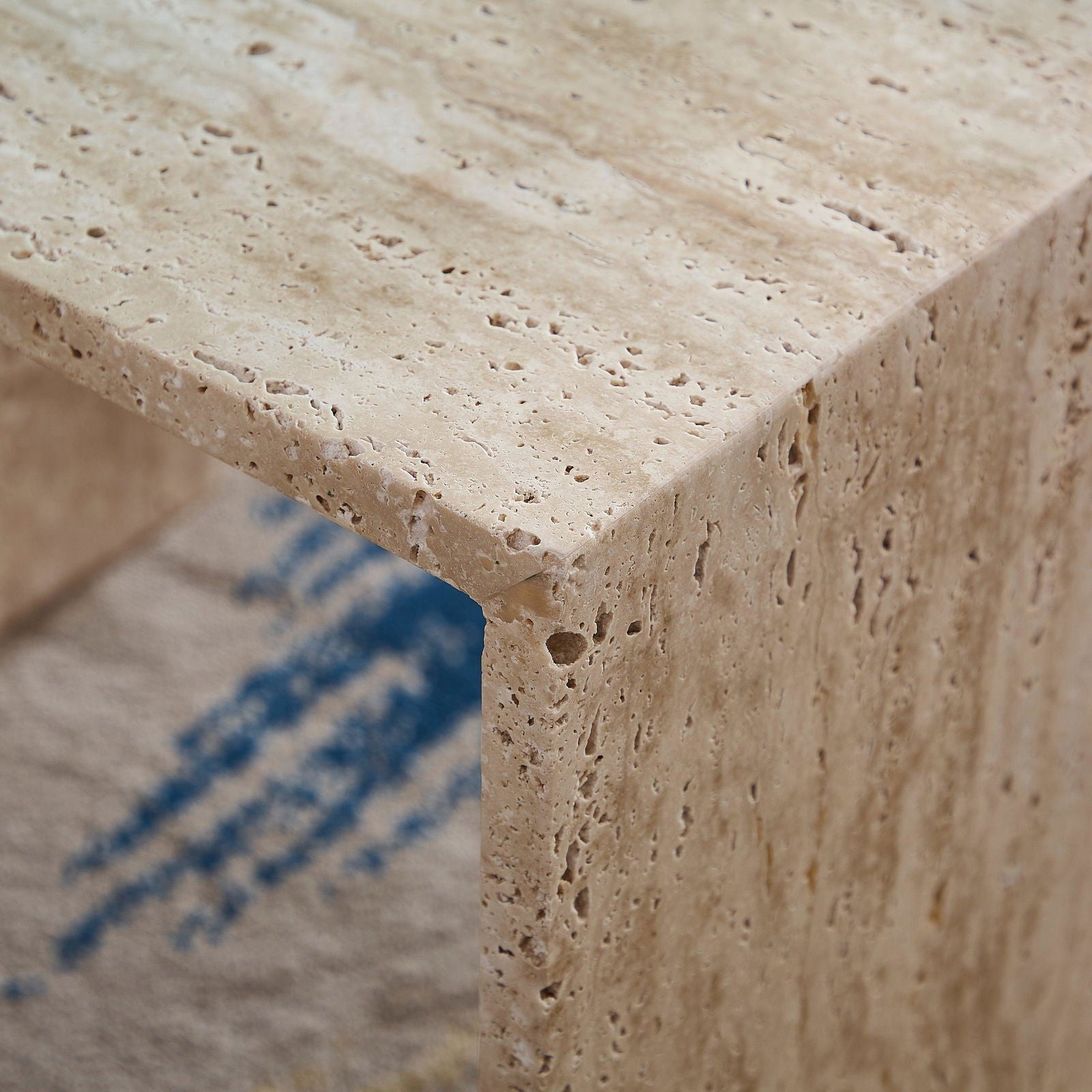 Travertine Coffee Table - Coffee Tables Large 60cm W X 35cm D x 45cm H BUBULAND HOME