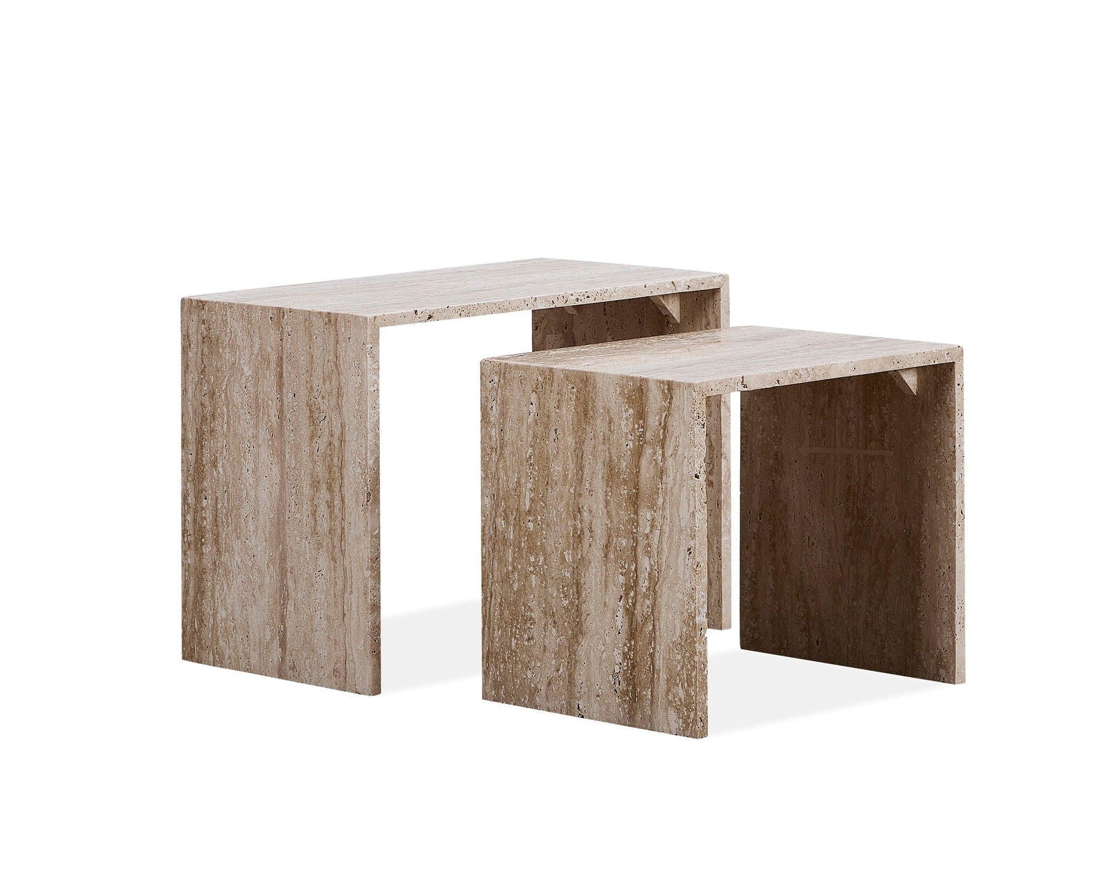 Travertine Coffee Table - Coffee Tables Large 60cm W X 35cm D x 45cm H BUBULAND HOME