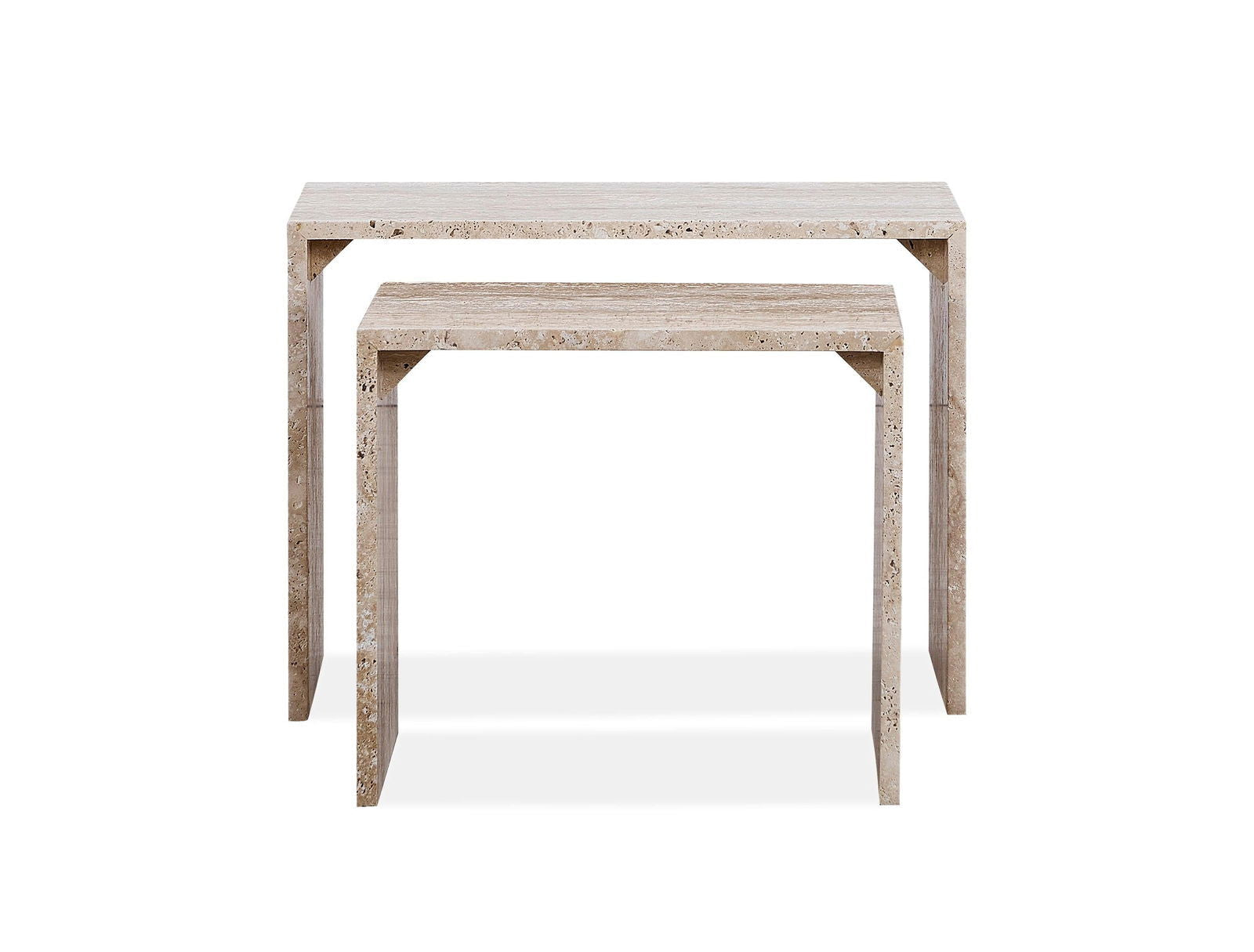 Travertine Coffee Table - Coffee Tables Large 60cm W X 35cm D x 45cm H BUBULAND HOME