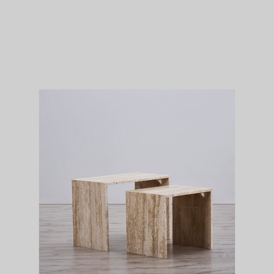 Travertine Coffee Table - Coffee Tables Large 60cm W X 35cm D x 45cm H BUBULAND HOME