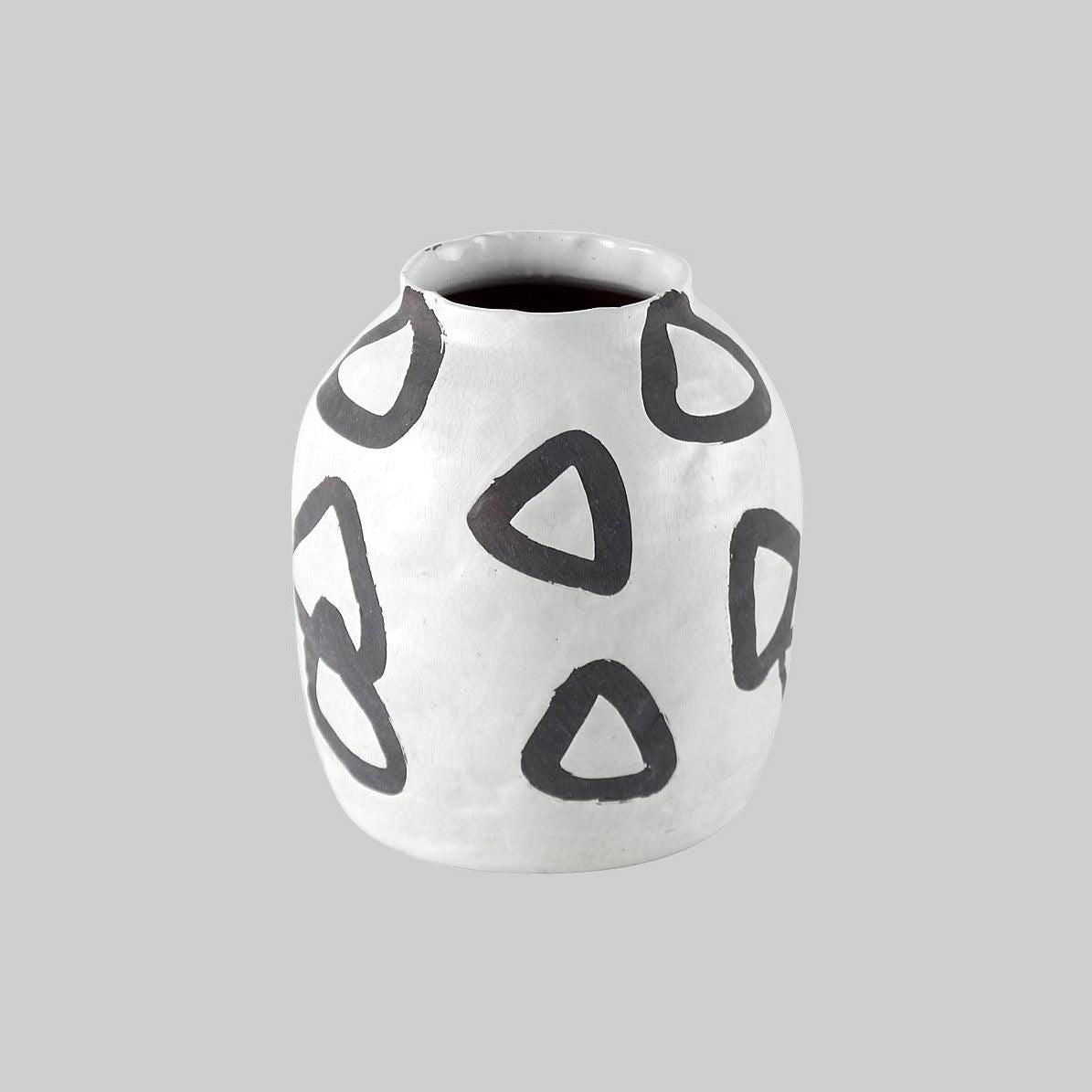 Triangle Pattern Ceramic Vase - vases Default Title BUBULAND HOME