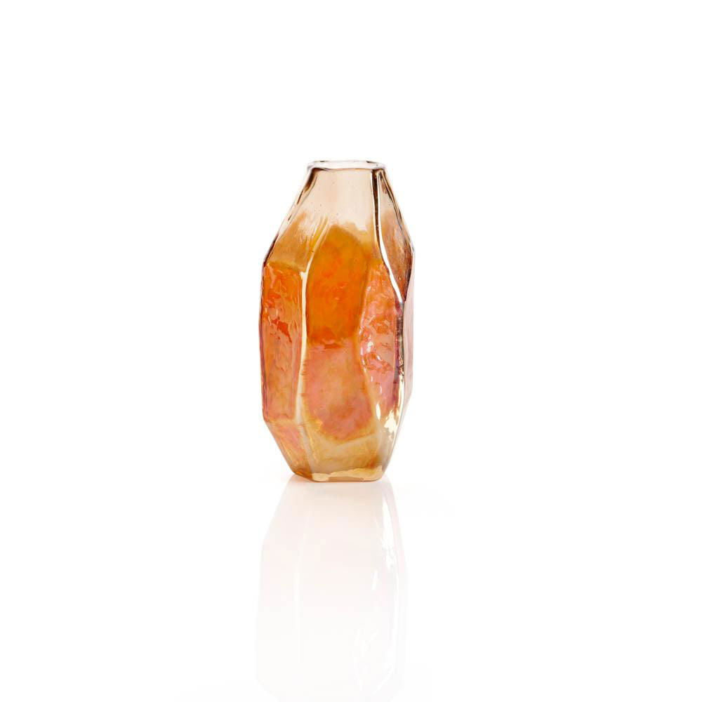 Trigo Abstract Iridescent Glass Vase - vases 120W*230H Orange BUBULAND HOME