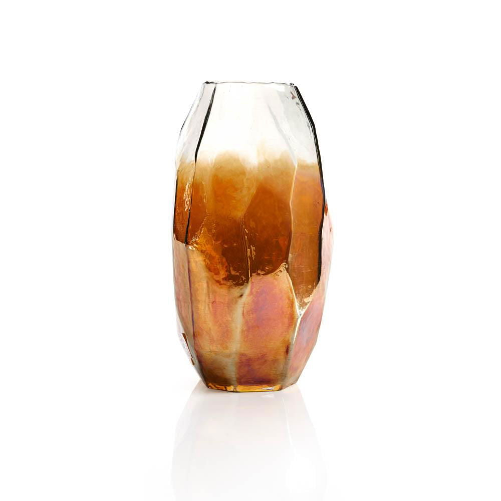 Trigo Abstract Iridescent Glass Vase - vases 200W*360H Gold BUBULAND HOME
