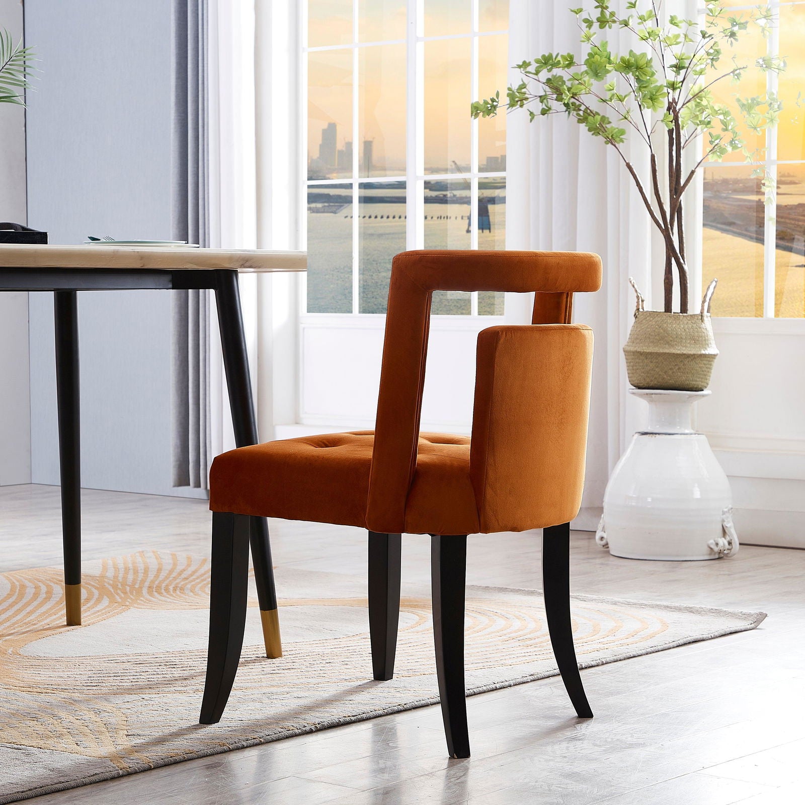 Valor Burnt Orange Dining Chair | Set of 2 - Kitchen & Dining Room Chairs Burnt Orange BUBULAND HOME