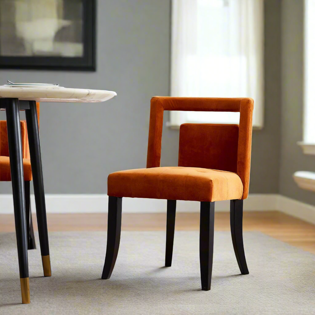 Valor Burnt Orange Dining Chair | Set of 2 - Kitchen & Dining Room Chairs Burnt Orange BUBULAND HOME