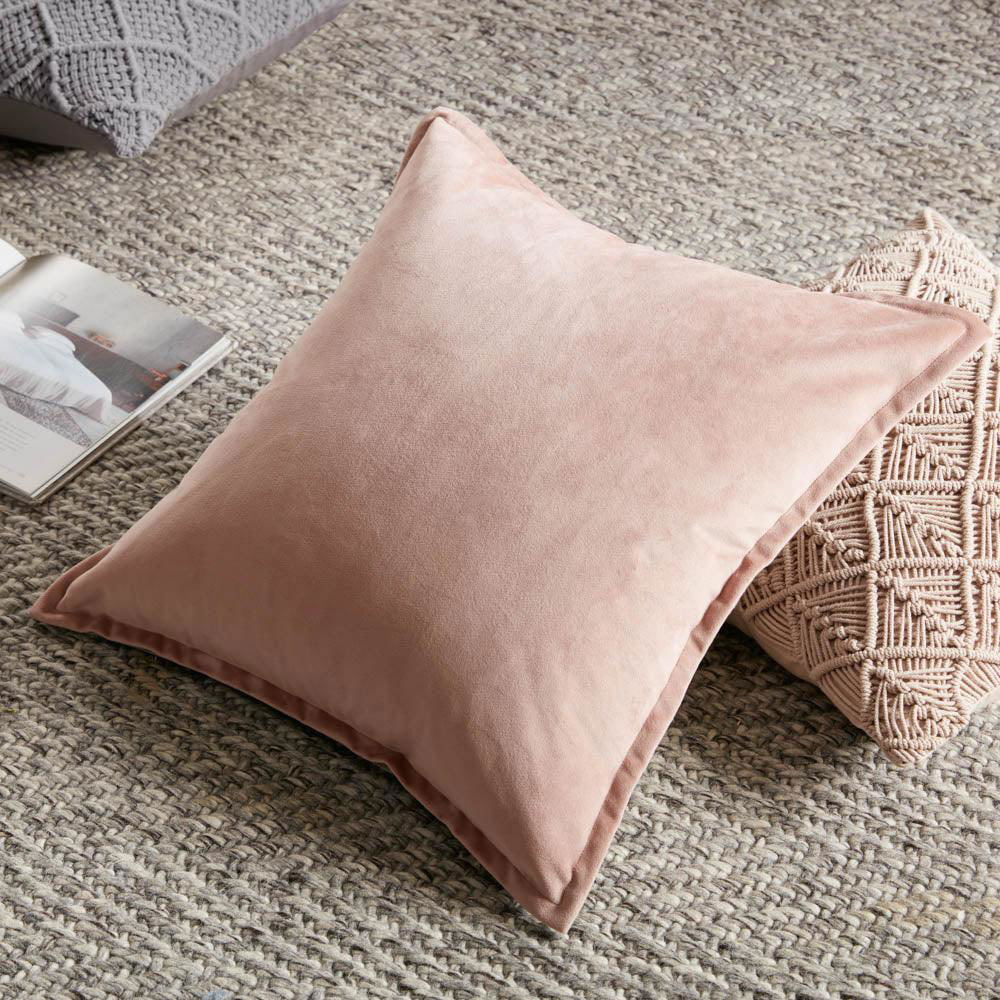 Velvet and Linen Double-Sided Cushions | Dusty Blue & Pink - Cushions Dusty Pink/ Linen 50*50cm BUBULAND HOME