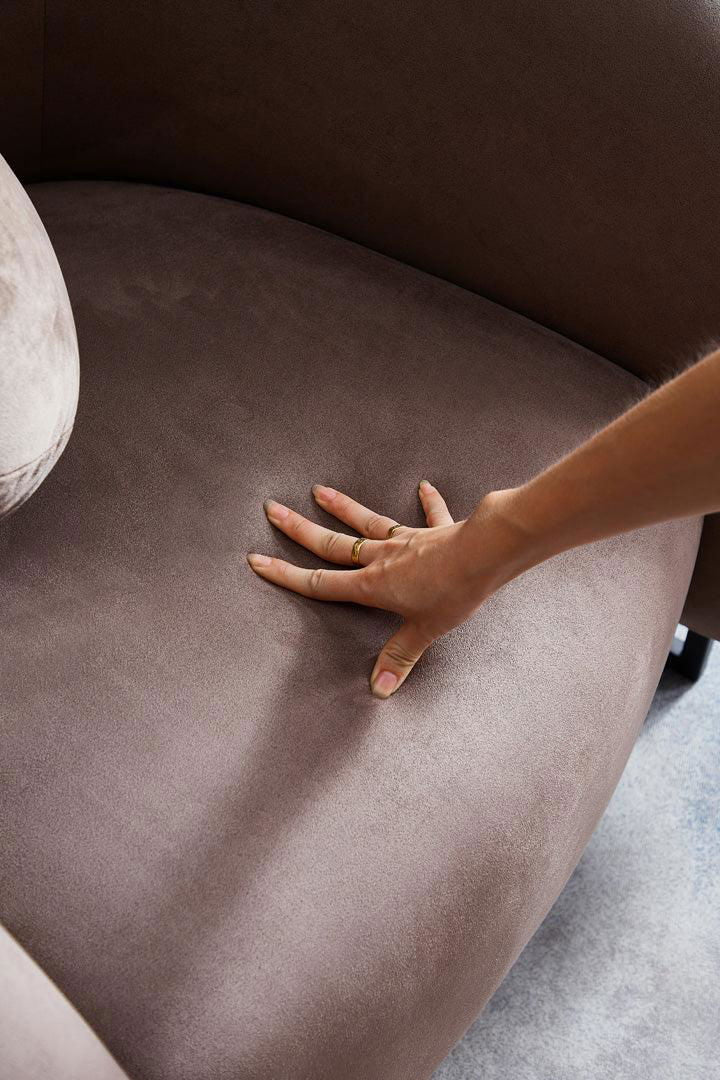 Wave Velvet Occasional Chair - Smokey Grey - sofa Smokey Grey BUBULAND HOME