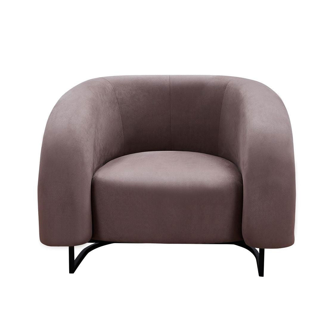 Wave Velvet Occasional Chair - Smokey Grey - sofa Smokey Grey BUBULAND HOME