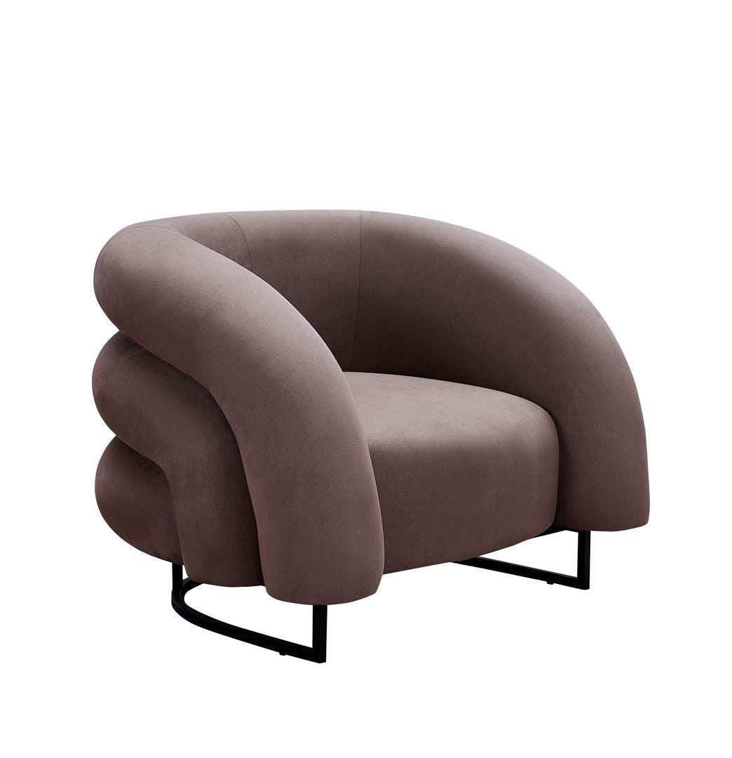 Wave Velvet Occasional Chair - Smokey Grey - sofa Smokey Grey BUBULAND HOME