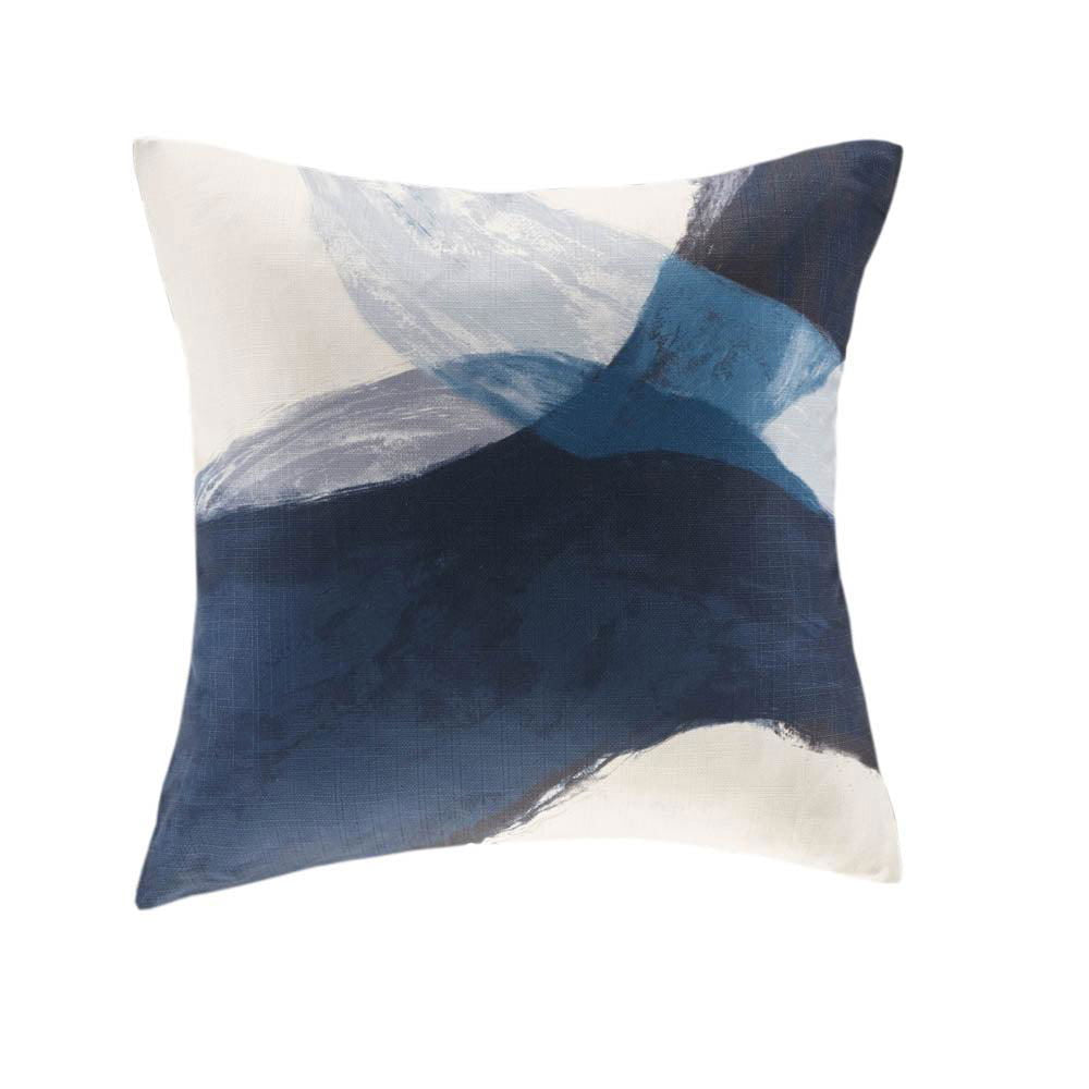 Wild & Free Blue White Cushion BUBULAND HOME