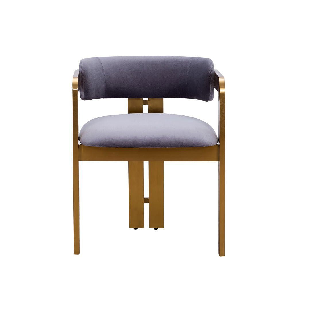 Amelia Brass & Velvet Dining Chair - dining chair Brass BUBULAND HOME
