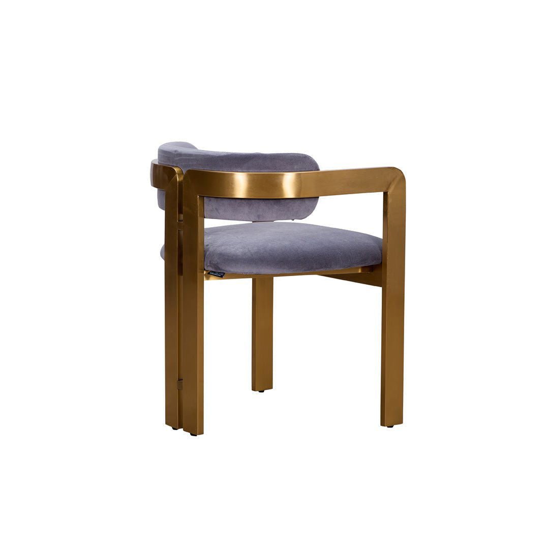 Amelia Brass & Velvet Dining Chair - dining chair Brass BUBULAND HOME