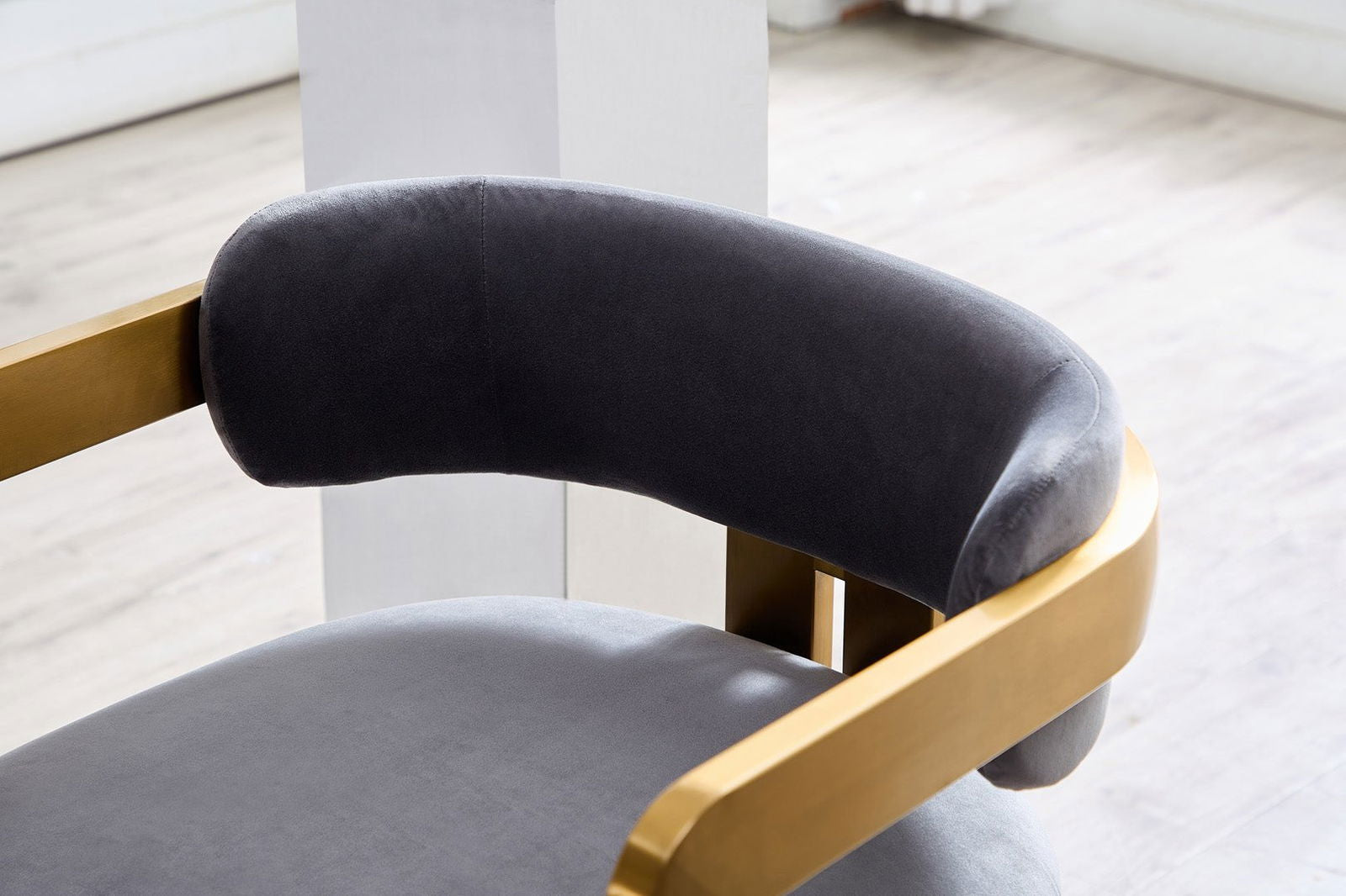 Amelia Brass & Velvet Dining Chair - dining chair Brass BUBULAND HOME