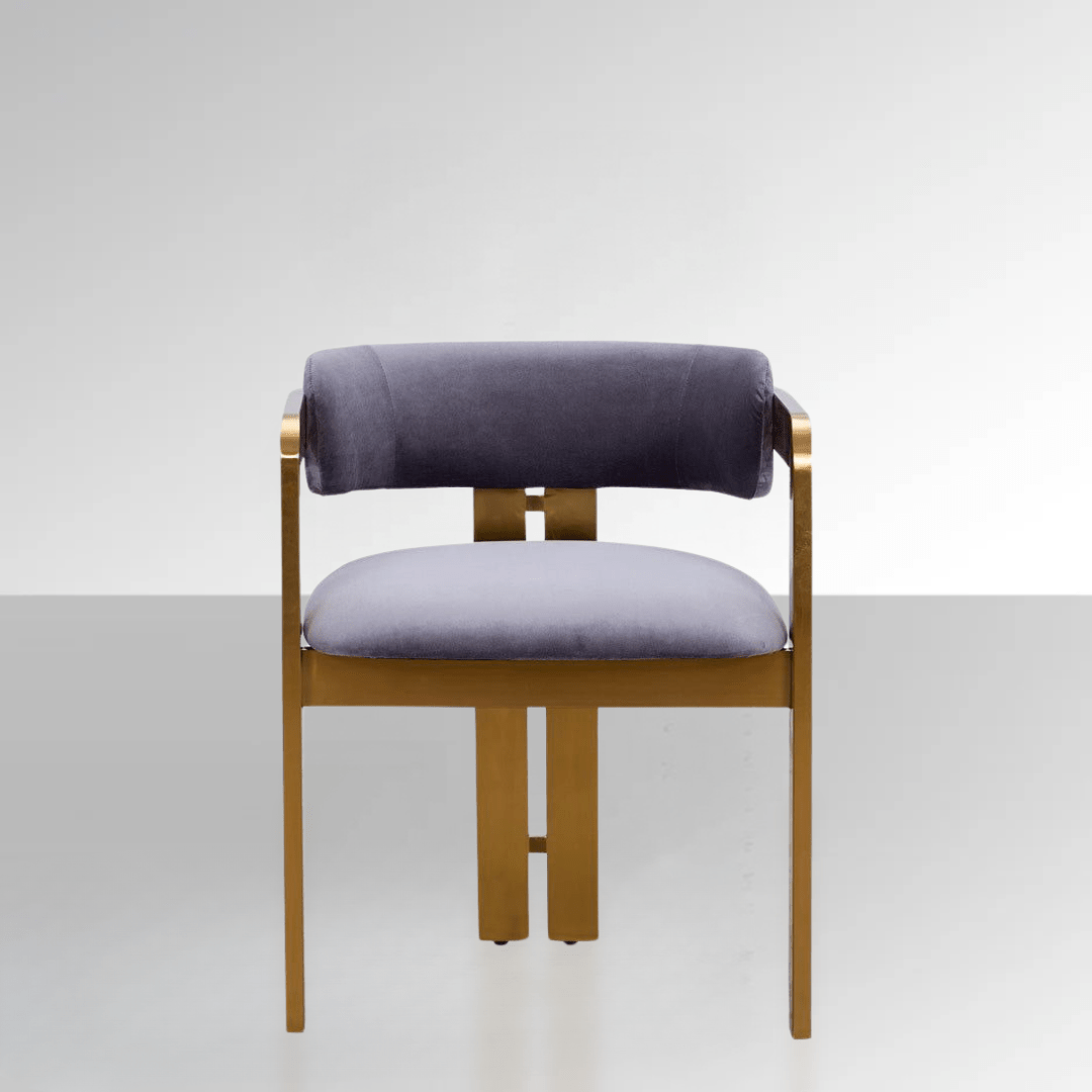 Amelia Brass & Velvet Dining Chair - dining chair Brass BUBULAND HOME