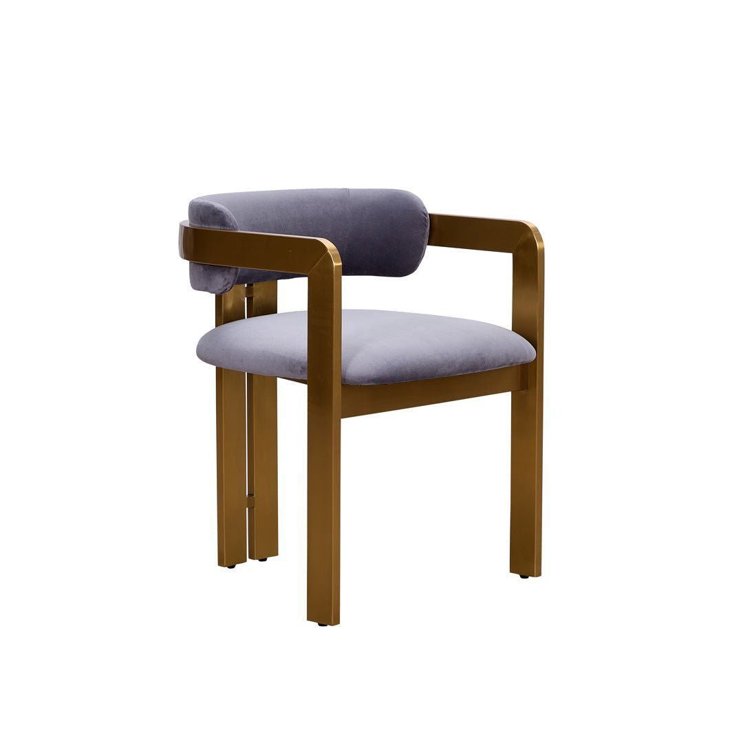 Amelia Brass & Velvet Dining Chair - dining chair Brass BUBULAND HOME