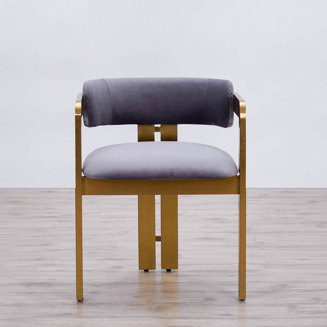 Amelia Brass & Velvet Dining Chair - dining chair Brass BUBULAND HOME