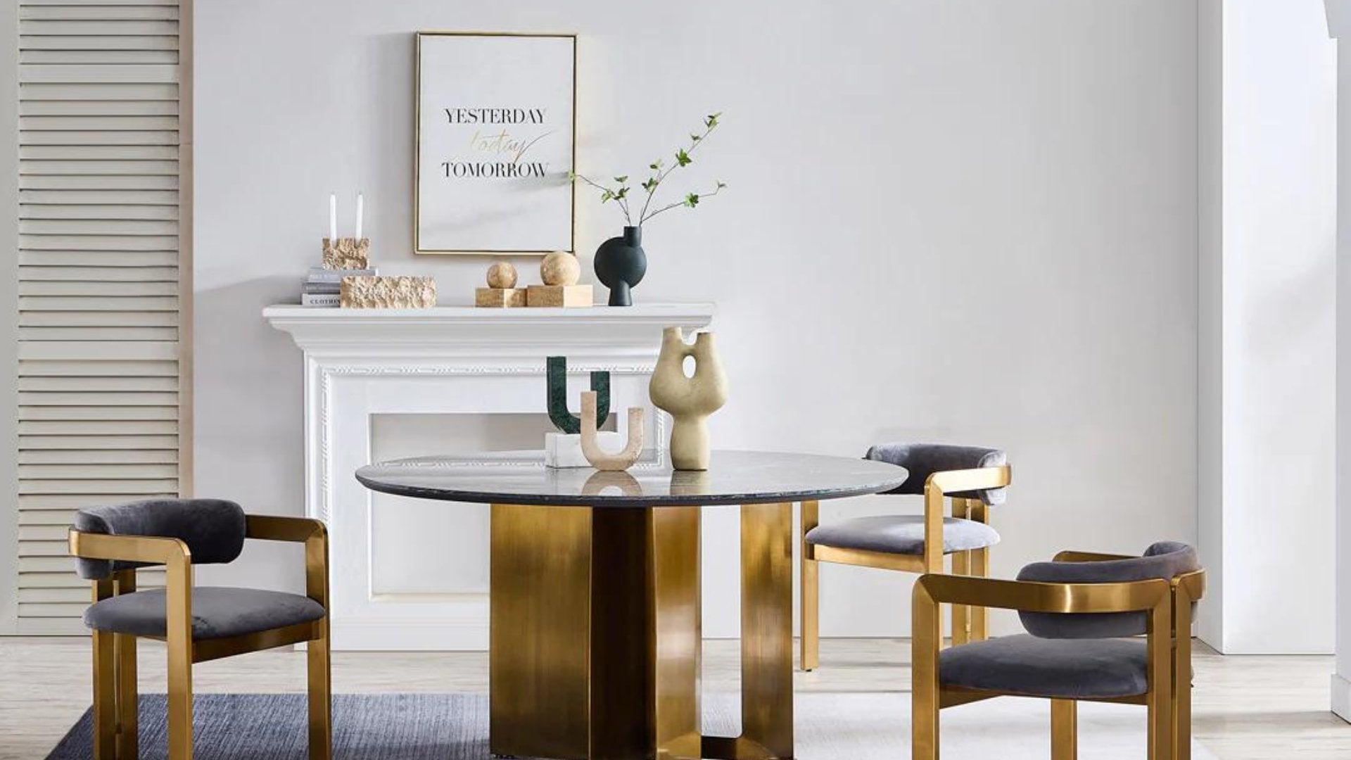 Homeware accents in dining area
