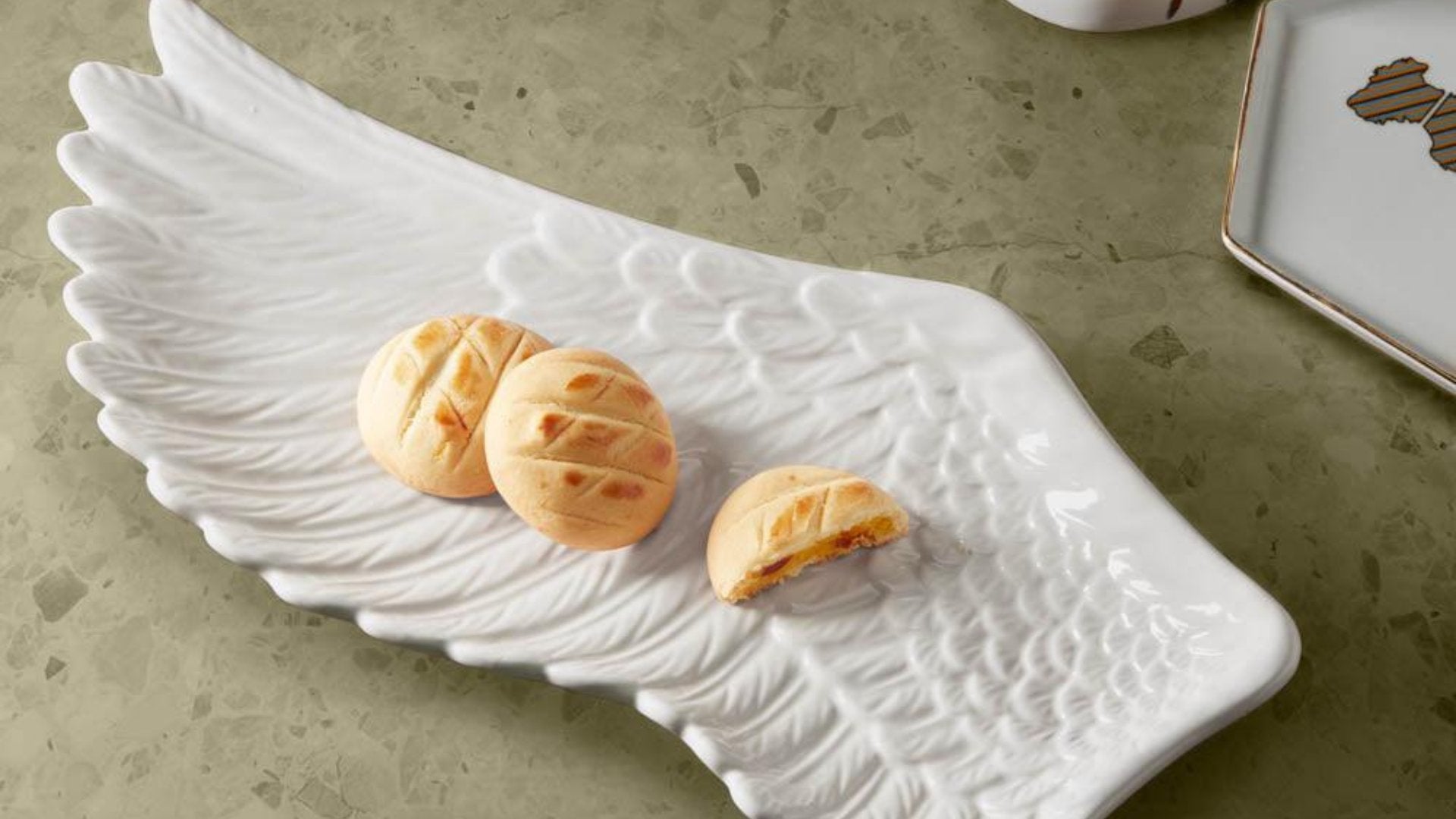 Spread Your Wing White Ceramic Plate with Cookies