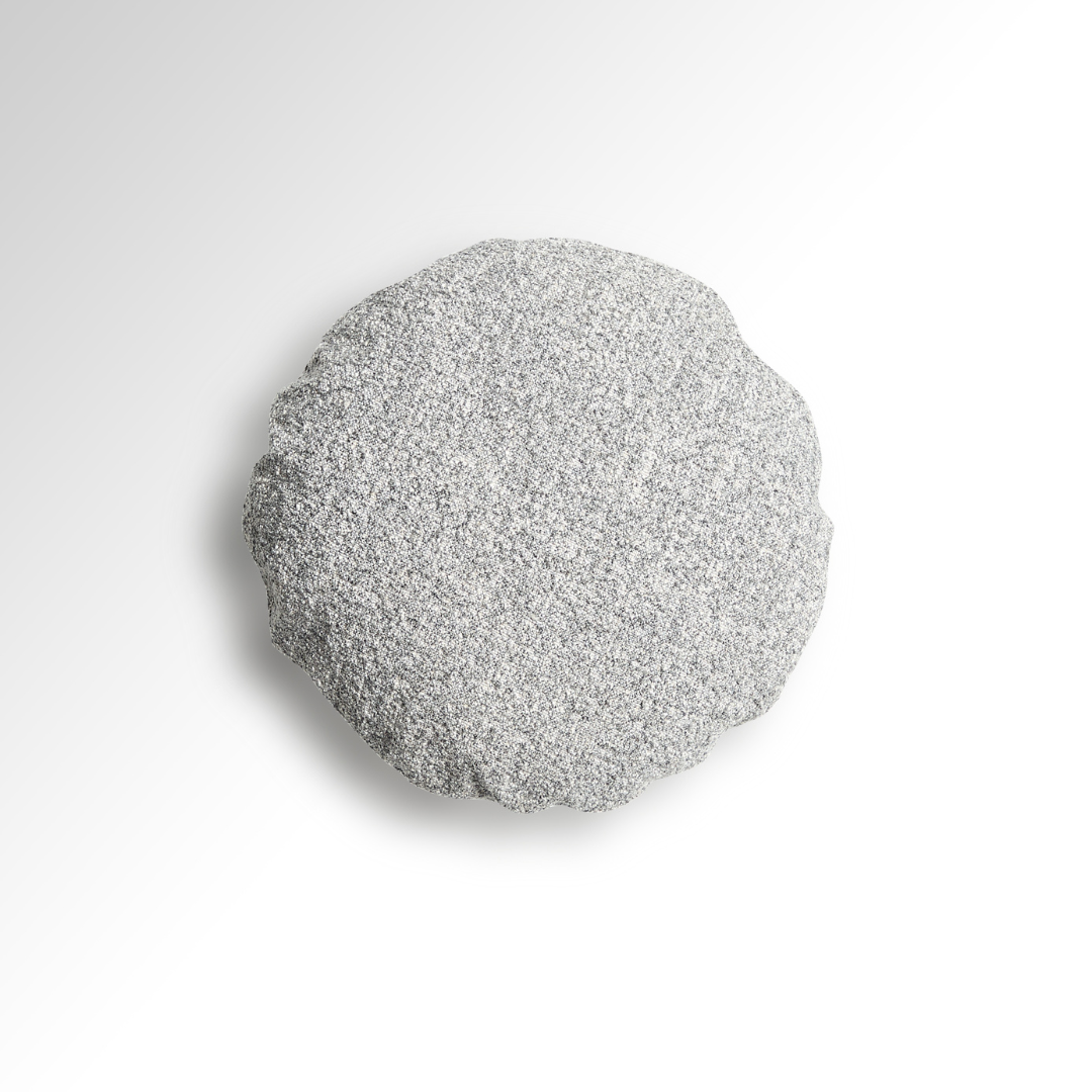 Moon Premium Weave Fabric Cushion - Dual Colours White/Grey Flat Round